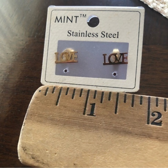NEw Mint TM Stainless Steel Love Earring - Picture 2 of 3